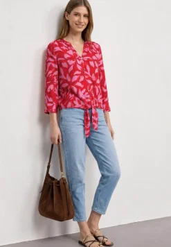 3/4-Arm Bluse mit Knotendetail