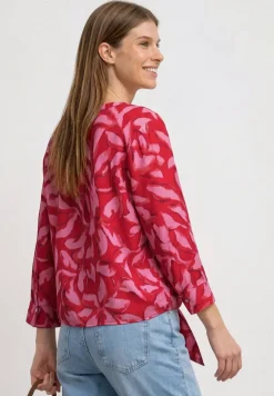 3/4-Arm Bluse mit Knotendetail