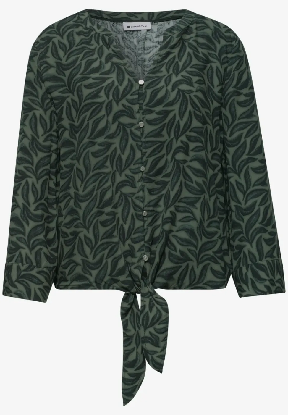 3/4-Arm Bluse mit Knotendetail