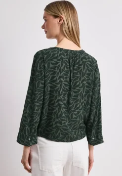 3/4-Arm Bluse mit Knotendetail