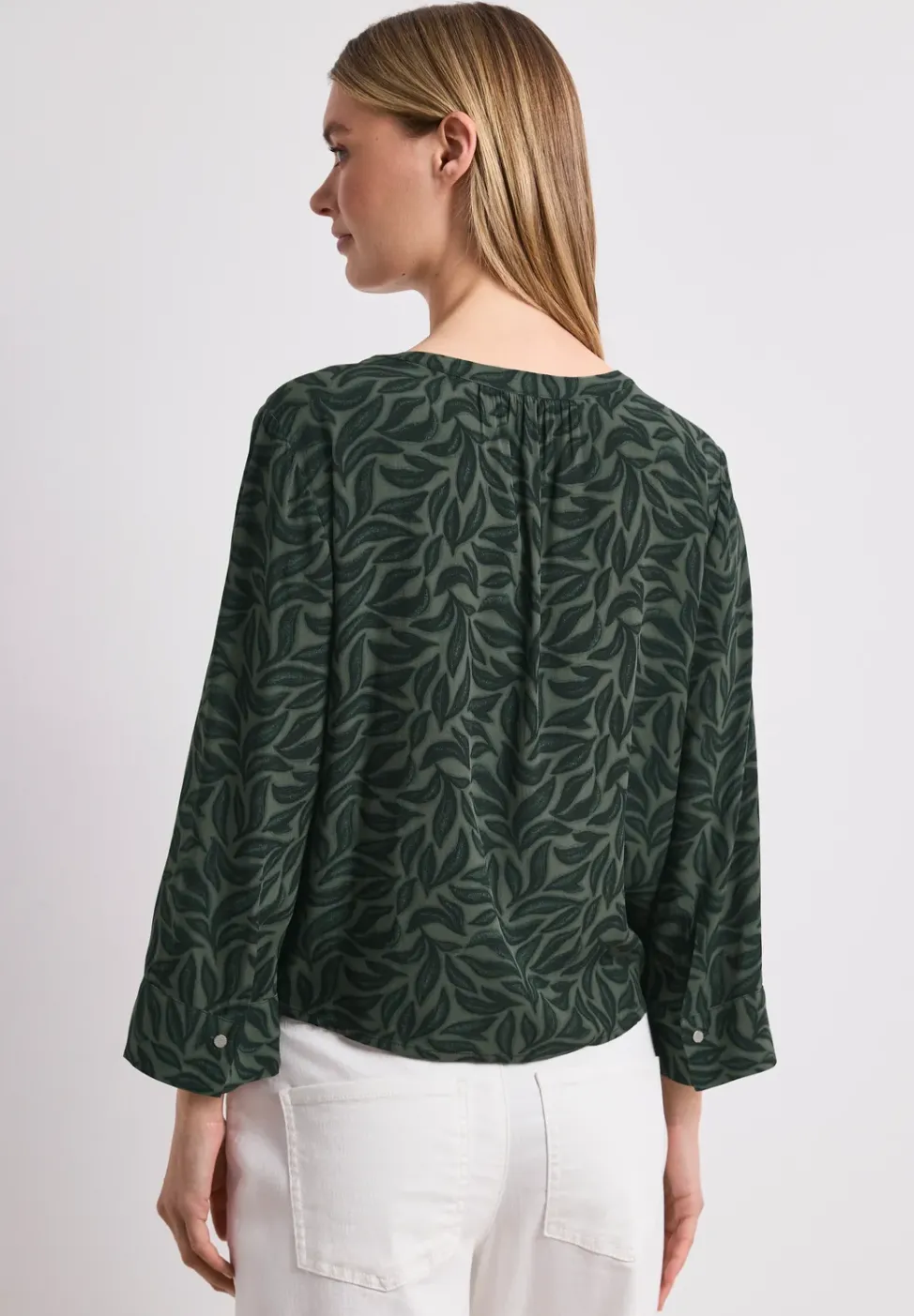3/4-Arm Bluse mit Knotendetail