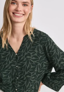 3/4-Arm Bluse mit Knotendetail