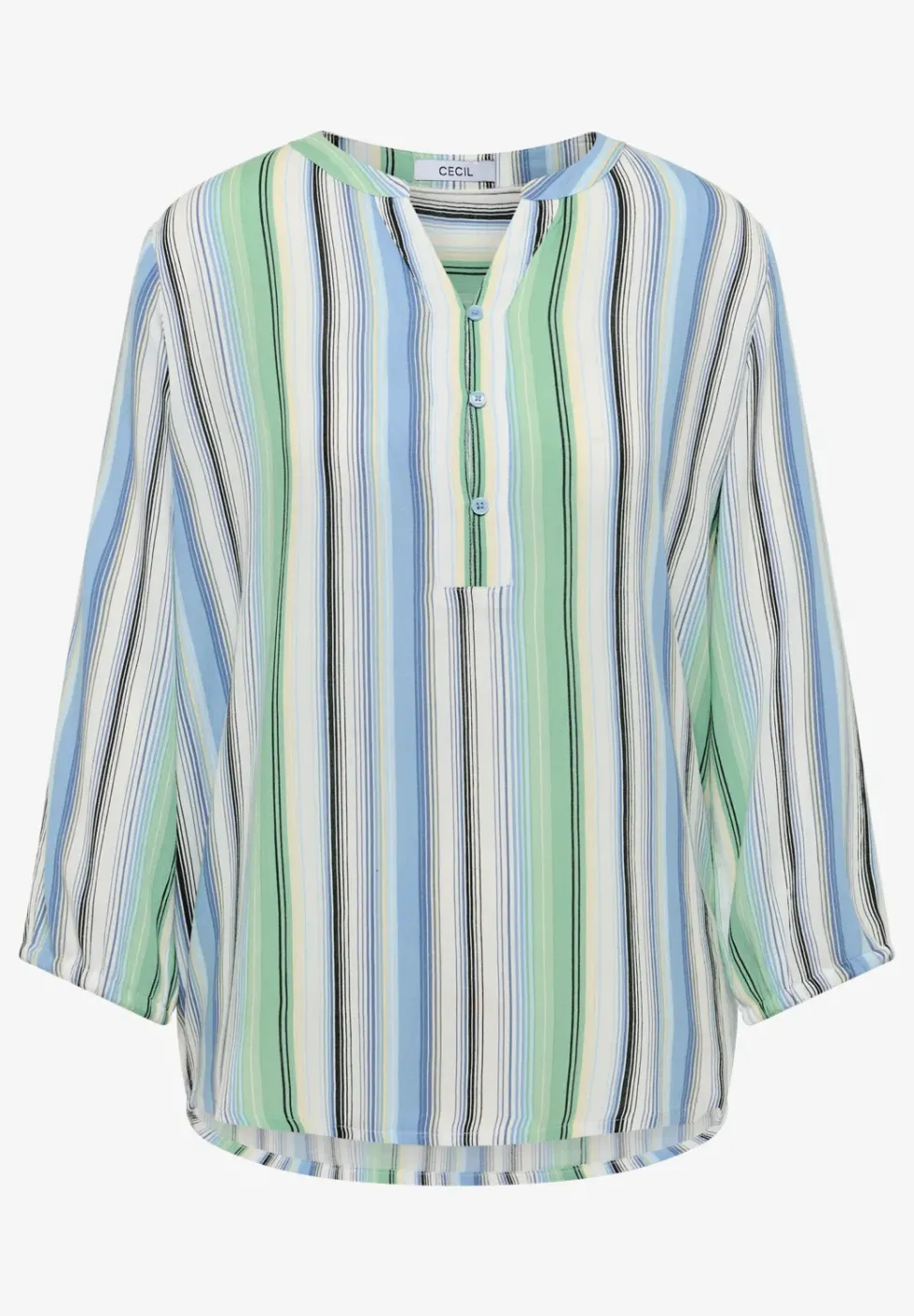 3/4-Arm Bluse mit Multicolor Streifen