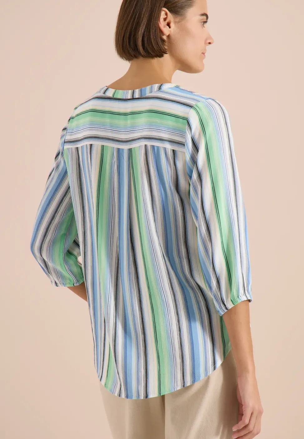 3/4-Arm Bluse mit Multicolor Streifen