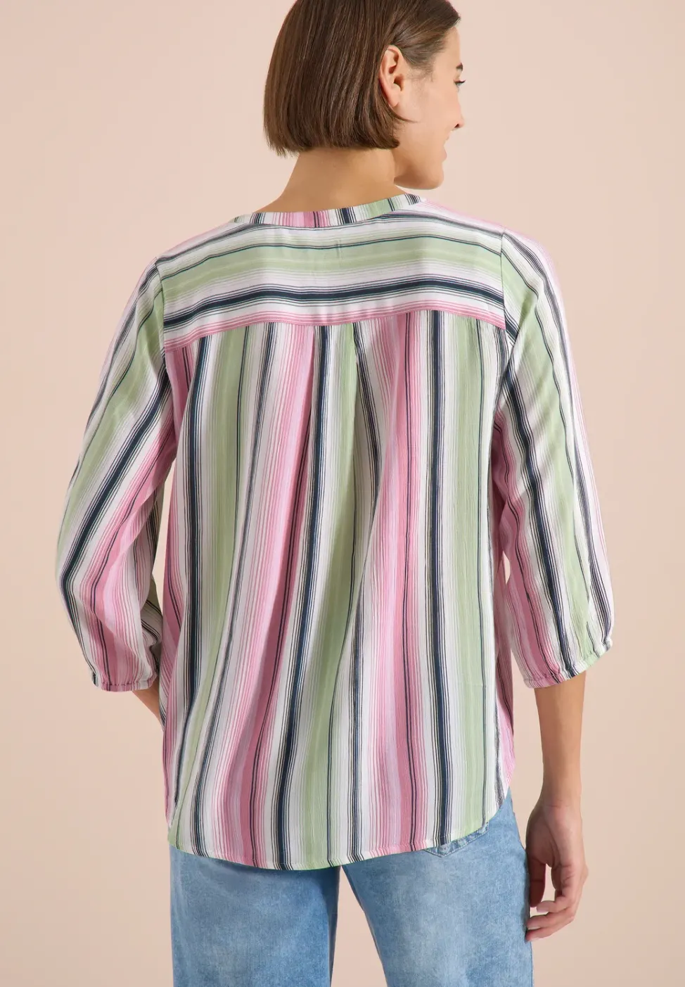3/4-Arm Bluse mit Multicolor Streifen
