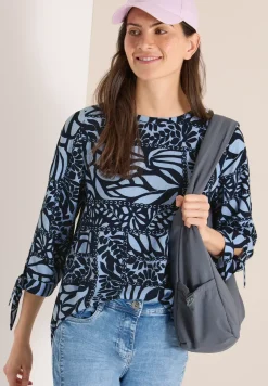 3/4-Arm Bluse mit Patchwork-Print