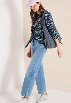 3/4-Arm Bluse mit Patchwork-Print
