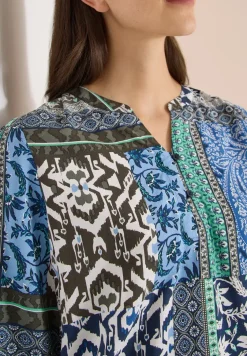 3/4-Arm Bluse mit Patchwork-Print