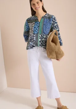 3/4-Arm Bluse mit Patchwork-Print