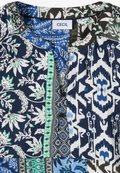 3/4-Arm Bluse mit Patchwork-Print