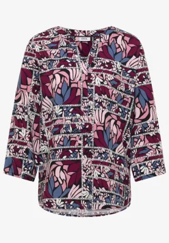 3/4-Arm Bluse mit Patchwork-Print