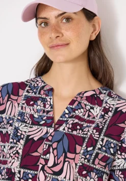 3/4-Arm Bluse mit Patchwork-Print