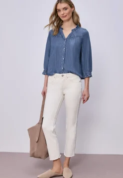 3/4-Arm Bluse mit Rüschendetails