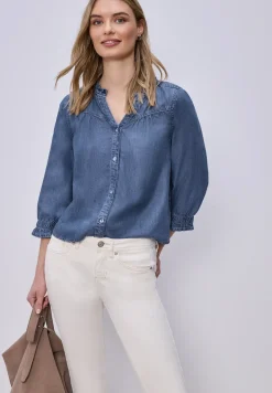 3/4-Arm Bluse mit Rüschendetails