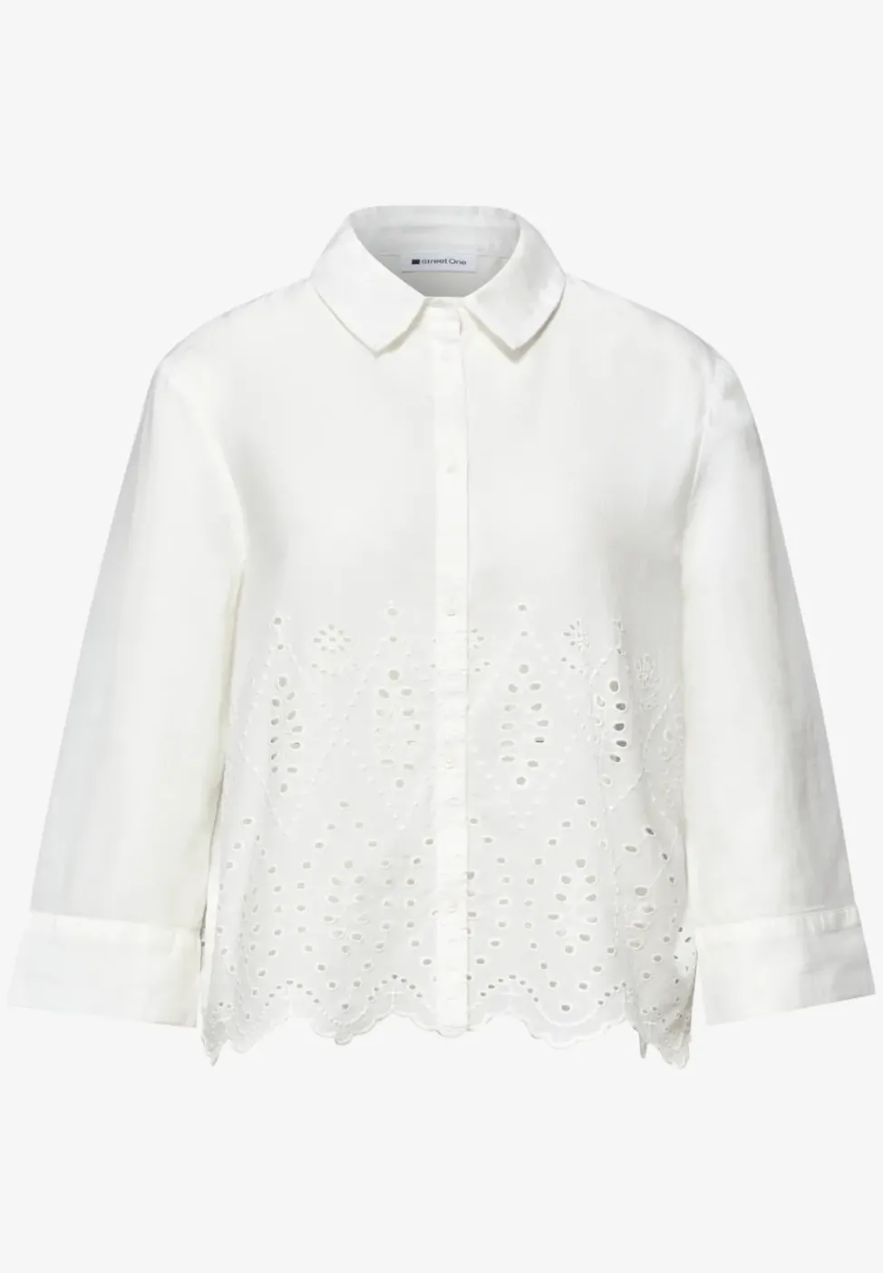3/4-Arm Bluse mit Shiffleydetails