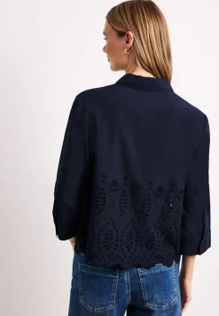 3/4-Arm Bluse mit Shiffleydetails