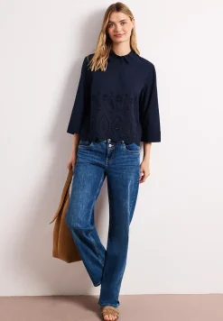 3/4-Arm Bluse mit Shiffleydetails