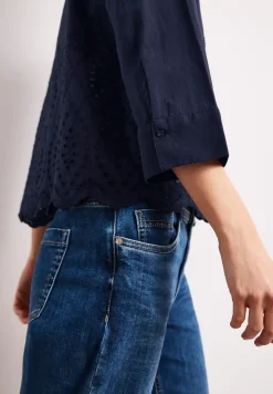 3/4-Arm Bluse mit Shiffleydetails