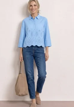 3/4-Arm Bluse mit Shiffleydetails