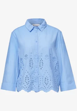 3/4-Arm Bluse mit Shiffleydetails