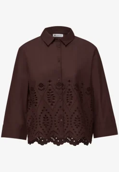 3/4-Arm Bluse mit Shiffleydetails