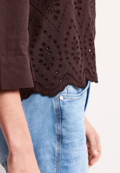 3/4-Arm Bluse mit Shiffleydetails