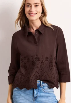 3/4-Arm Bluse mit Shiffleydetails