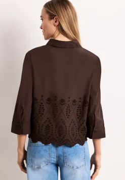 3/4-Arm Bluse mit Shiffleydetails