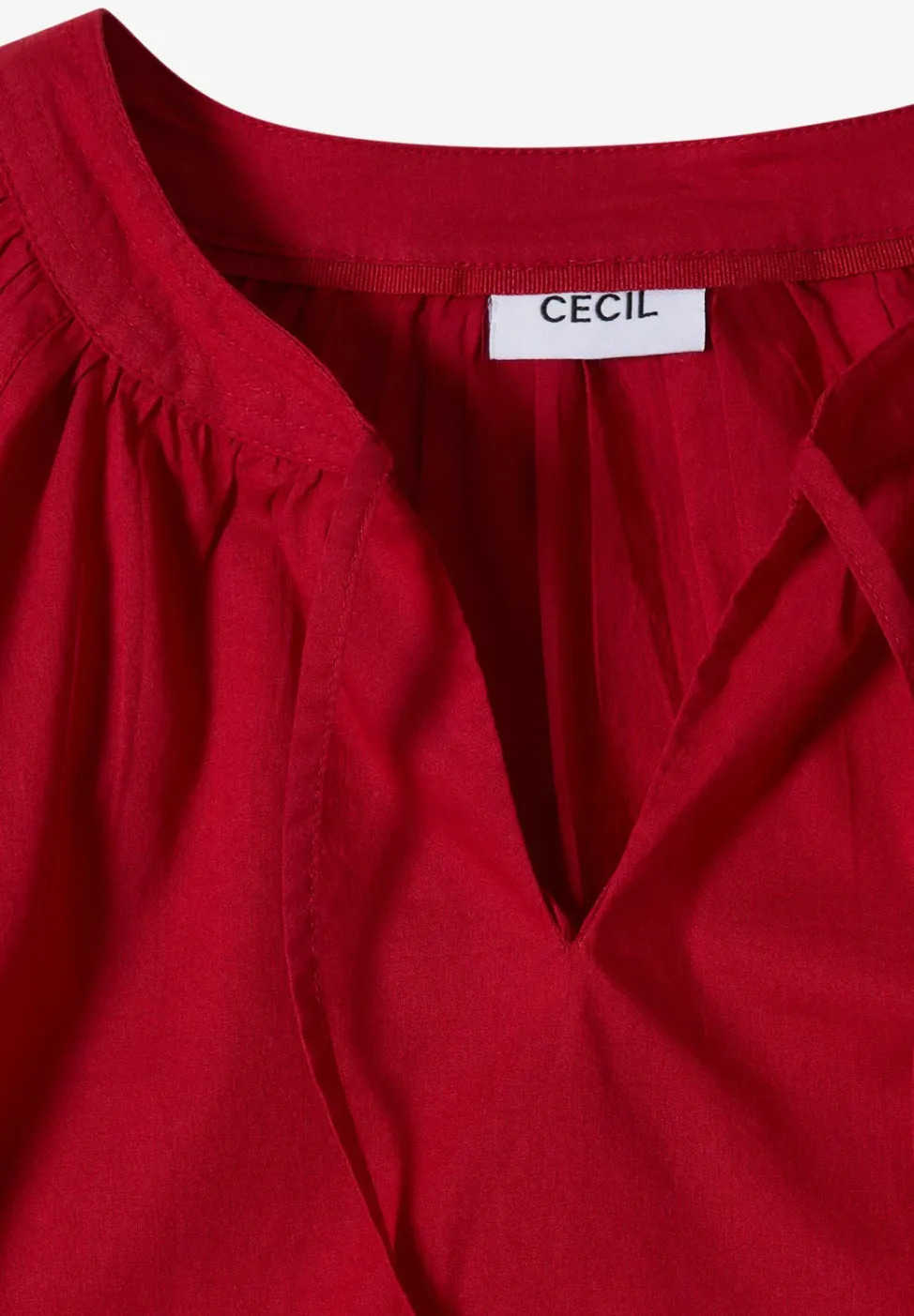 3/4-Arm Bluse mit Split Neck in Unifarbe