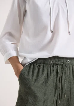3/4-Arm Bluse mit Split Neck in Unifarbe