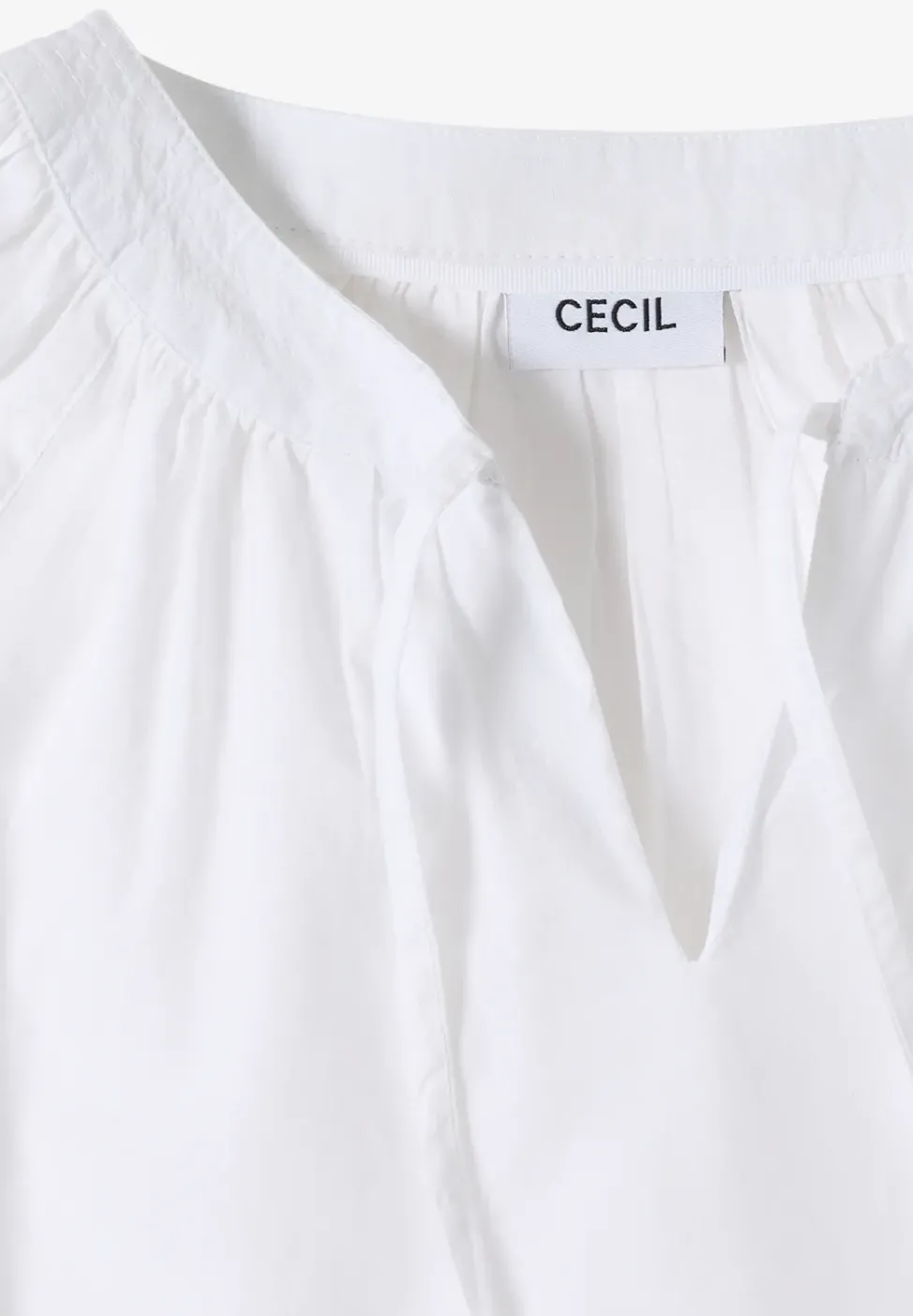 3/4-Arm Bluse mit Split Neck in Unifarbe