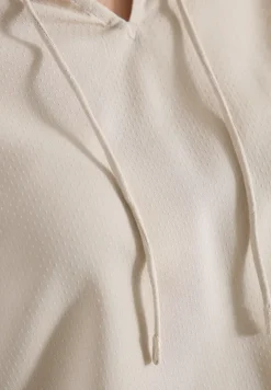3/4-Arm Bluse mit Split Neck und Bändern