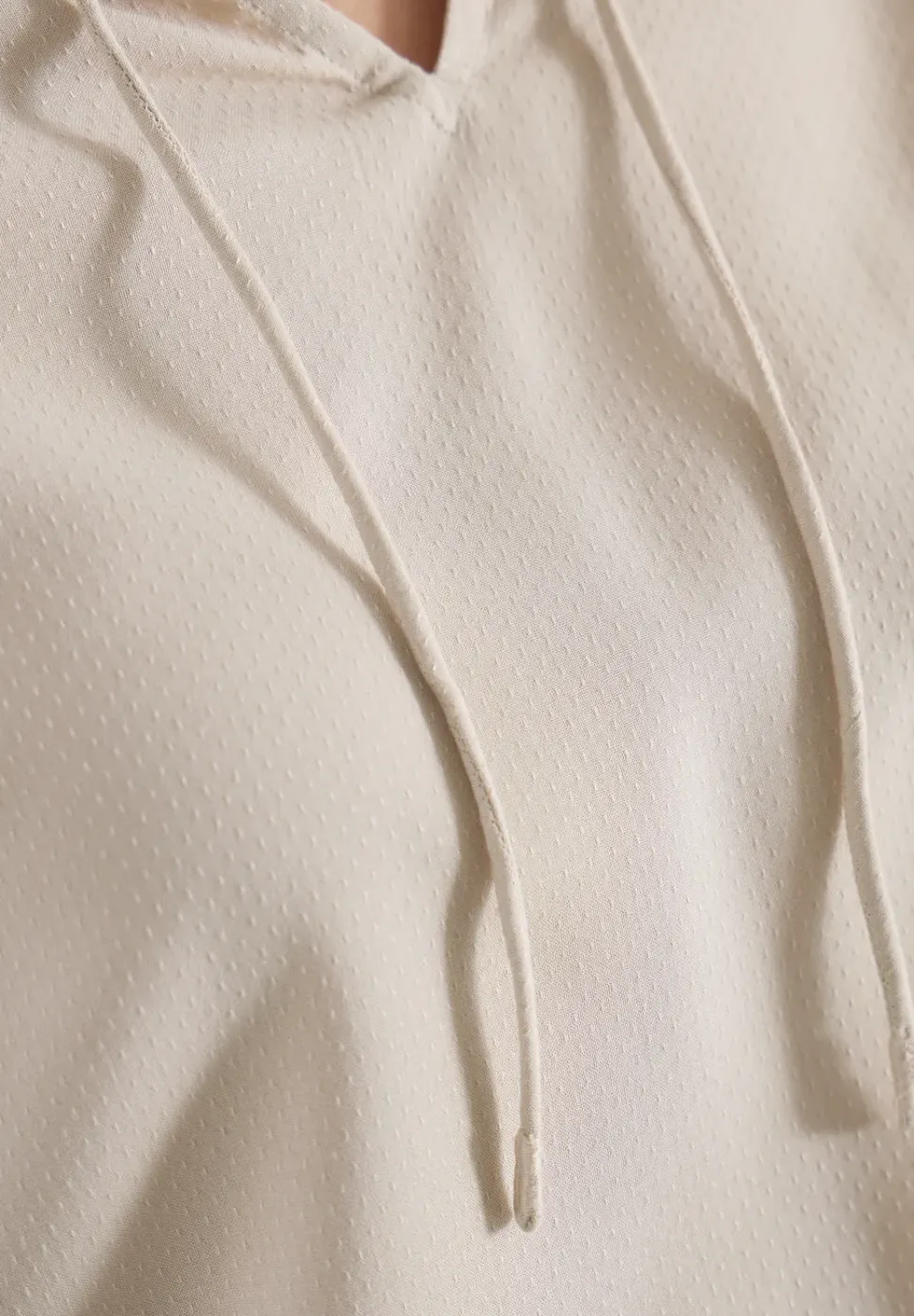 3/4-Arm Bluse mit Split Neck und Bändern
