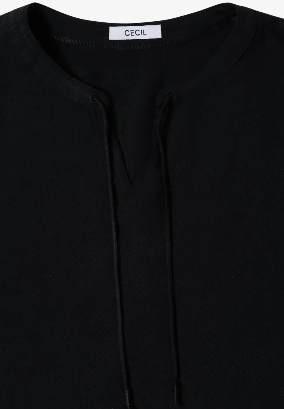 3/4-Arm Bluse mit Split Neck und Bändern