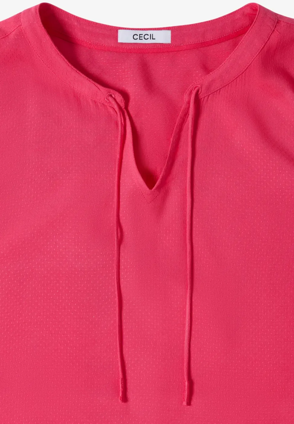 3/4-Arm Bluse mit Split Neck und Bändern