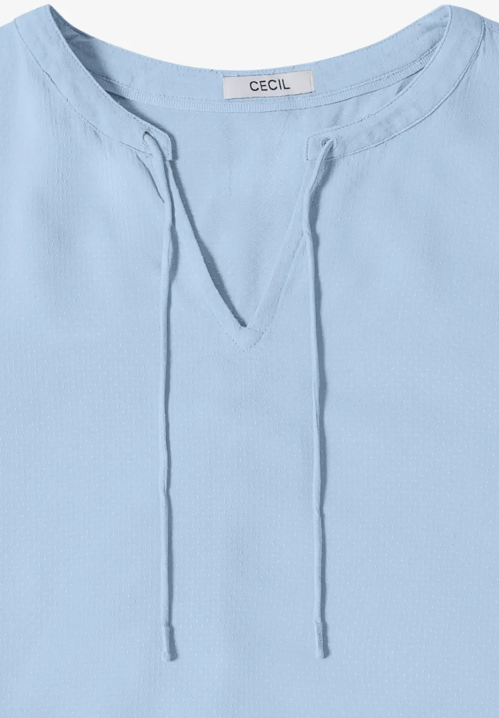 3/4-Arm Bluse mit Split Neck und Bändern