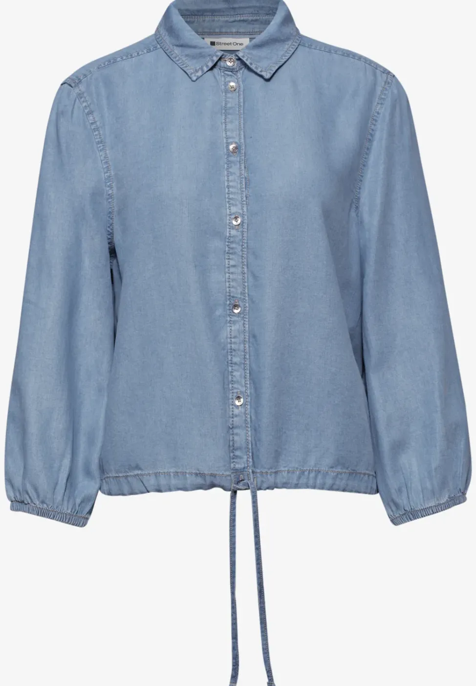 3/4-Arm Hemdbluse im Denim-Look