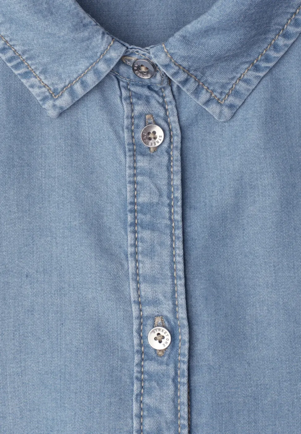 3/4-Arm Hemdbluse im Denim-Look
