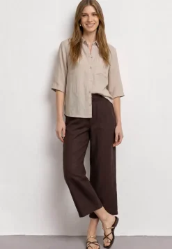 3/4-Arm Hemdbluse mit Brusttasche