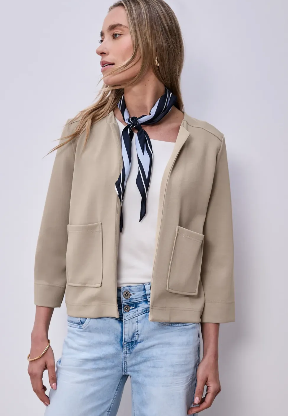 3/4-Arm Jacke im Silk-Look
