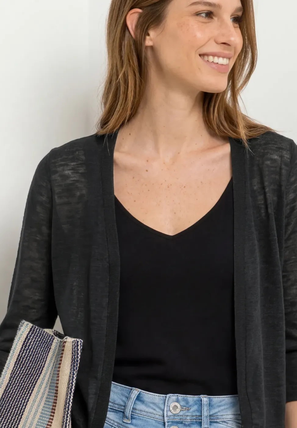 3/4-Arm Jacke in offener Passform