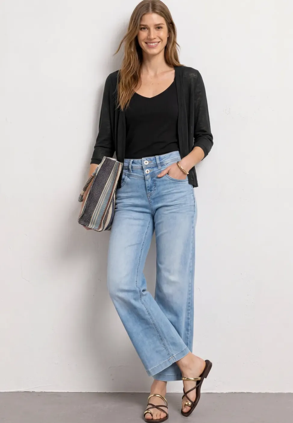 3/4-Arm Jacke in offener Passform