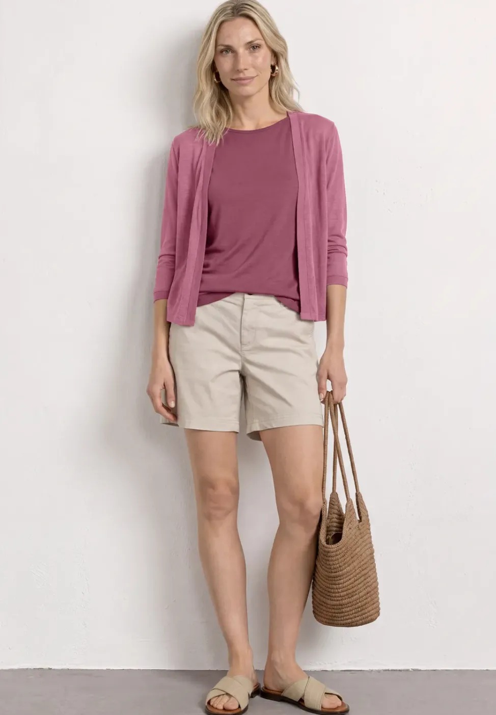 3/4-Arm Jacke in offener Passform