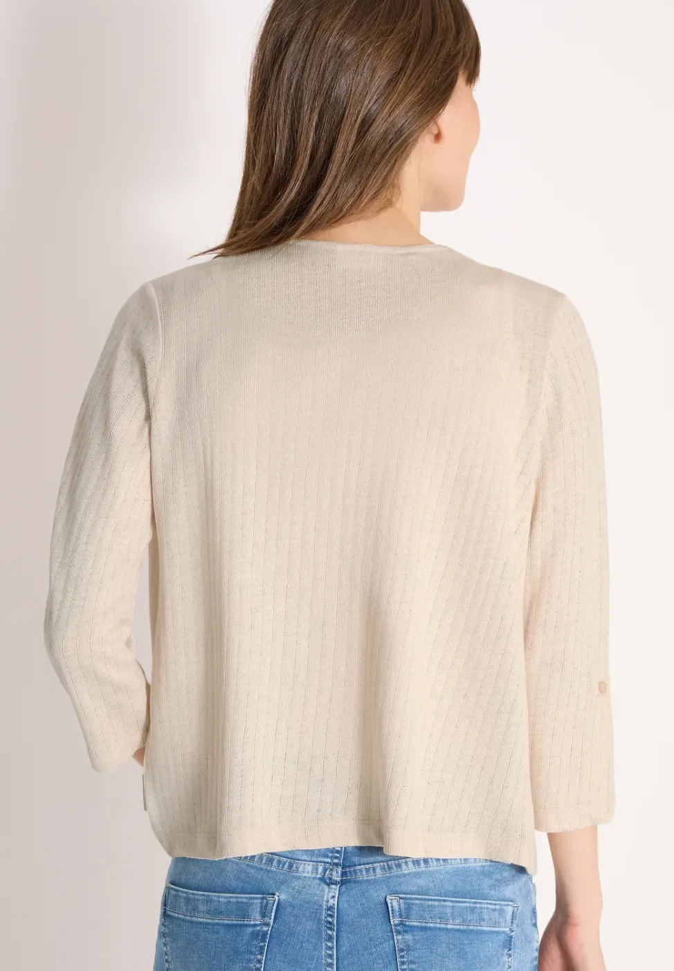 3/4-Arm Jacke in Strick-Optik