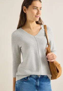 3/4-Arm Pullover mit Struktur