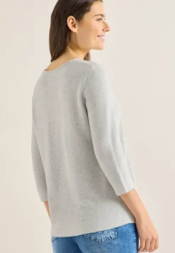 3/4-Arm Pullover mit Struktur