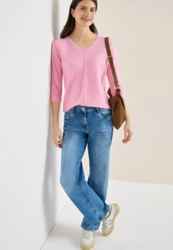 3/4-Arm Pullover mit Struktur