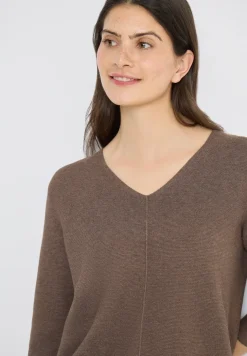 3/4-Arm Pullover mit Struktur