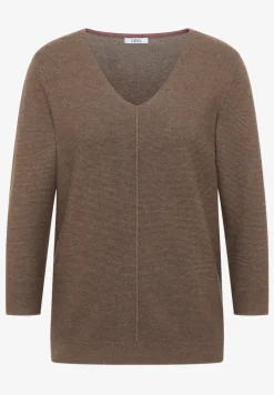 3/4-Arm Pullover mit Struktur