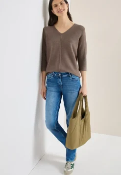 3/4-Arm Pullover mit Struktur